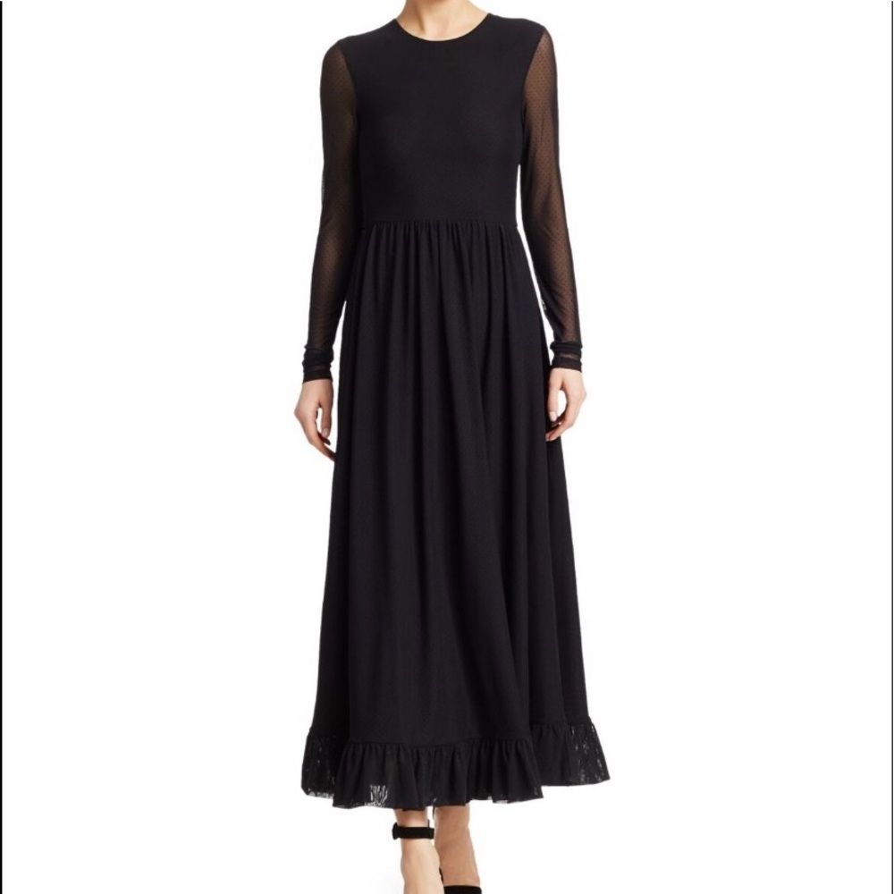 Ganni dot mesh maxi dress size 6